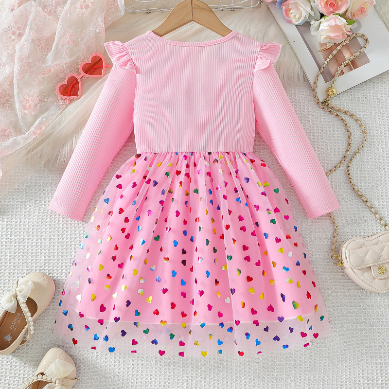 Dievčenské šaty 2025 Jarná nová kórejska detská sukňa pre veľké deti, jarná a jesenná dievčenská princeznovská sukňa v západnom štýle