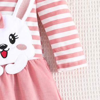 Διασυνοριακό αποκλειστικό παιδικό φόρεμα με ροζ ριγέ παλτό, casual, μοντέρνο ροζ, για μικρά και μεσαία παιδιά, σε ροζ χρώμα.