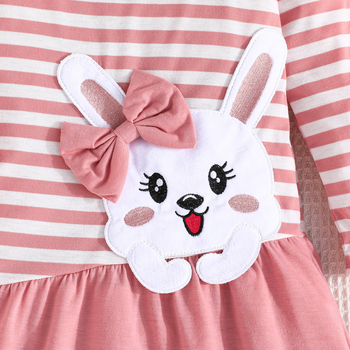 Διασυνοριακό αποκλειστικό παιδικό φόρεμα με ροζ ριγέ παλτό, casual, μοντέρνο ροζ, για μικρά και μεσαία παιδιά, σε ροζ χρώμα.