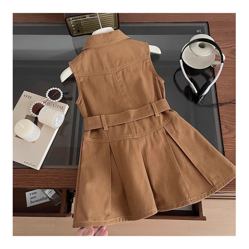 Dievčenské šaty Letné 2025 Nové detské kórejské štýlové bezrukávové princeznovské šaty v západnom štýle Letné šaty Trendové šaty pre zahraničný obchod