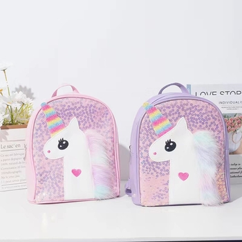 Tehase otsemüük - uus sädeleva vikerkaarevärvilise pulbriga armas ükssarviku õpilase koolikott litritega ja viieharulise tähega ripatskott