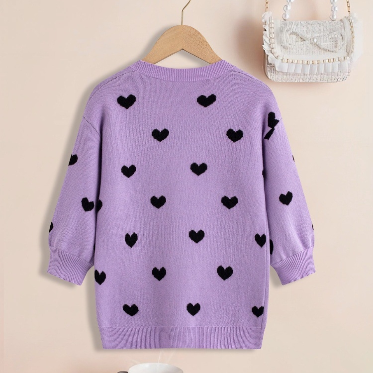 Tvornička izravna prodaja, jesenski novi dječji pleteni kardigan za djevojčice, vanjski dugi rukavi, V-izrez, šal bez gumba