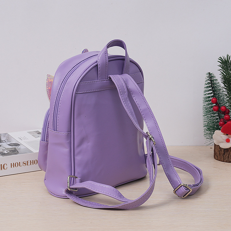 Uus koomiksiga ükssarviku seljakott, moodne PVC litritega puudriga seljakott, trendikas PU armas laste koolikott