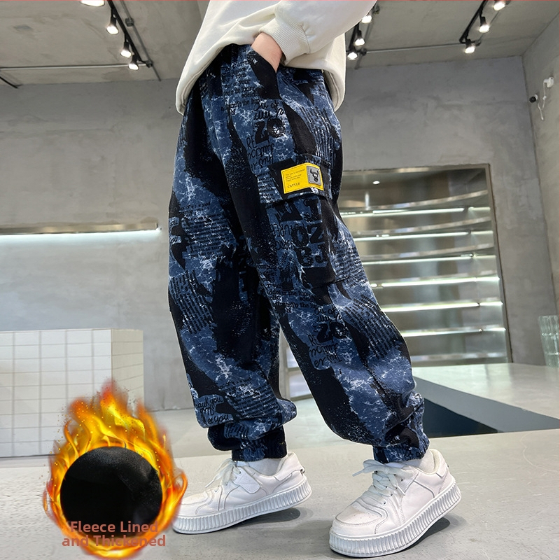 Dječje proljetne i jesenske hlače 2024. Nove hlače s oprugom, velike dječje maskirne dječje hlače za dječake, proljetni zapadnjački stil, ležerne hlače, moderne