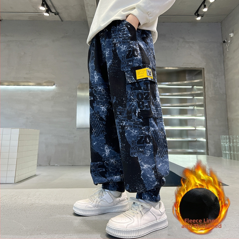 Dječje proljetne i jesenske hlače 2024. Nove hlače s oprugom, velike dječje maskirne dječje hlače za dječake, proljetni zapadnjački stil, ležerne hlače, moderne