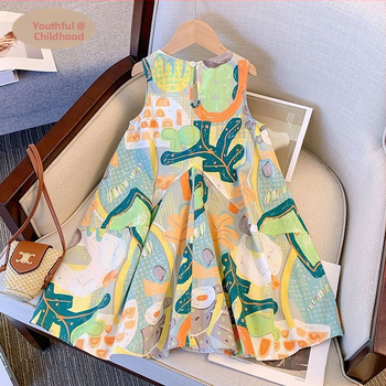 Φόρεμα για κορίτσια Καλοκαιρινή λεπτή φούστα Παιδικό φόρεμα για κορίτσια Καλοκαίρι 2024 Νέο στυλ Φόρεμα πριγκίπισσας για κορίτσια Καλοκαιρινό φόρεμα για κορίτσια