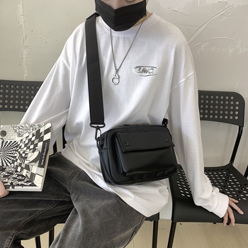 Vyriškas PU pečių krepšys, madingas prekės ženklo vyriškas krepšys per petį, 2023 m. naujas „Postman“ vyriškas krepšys, madingas krepšys su mobiliojo telefono krepšiu