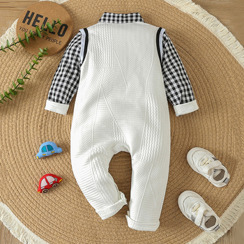 Βρεφική ολόσωμη φόρμα διπλής στρώσης για άνοιξη και φθινόπωρο, βρεφική ζεστή φόρμα για νεογέννητα, φθινοπωρινά ρούχα