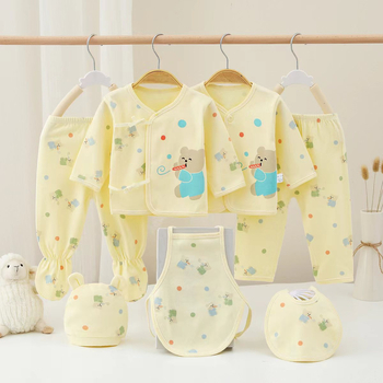 Septynių dalių kūdikio drabužiai medvilninis kostiumas Apatiniai apatiniai Apatiniai apatiniai Naujagimio drabužiai berniukams ir mergaitėms 0-3 mėnesių
