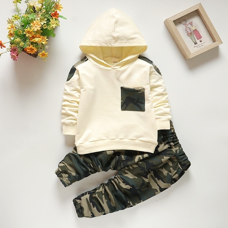 Jesensko novo dječje maskirno odijelo s kapuljačom i džepom za bebe iz 2023., generacija kose