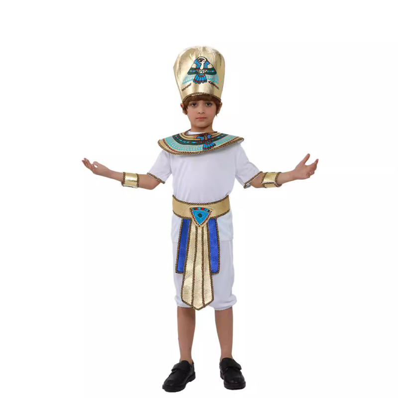cosplay Helovīna kostīms Etniskais kostīms faraona spilgtais izrādes kostīms Bērnu prinča princeses kostīms