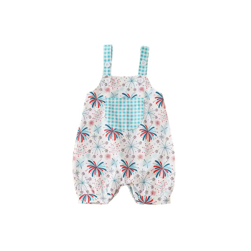 Cezhraničná 1-2 letná sezóna s plnou potlačou písmen ohňostrojov, vesta, šortky, overaly, veľkoobchod