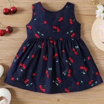 Παιδικό ευρωπαϊκό και αμερικανικό στυλ εξωτερικού εμπορίου εξαγωγής καλοκαιρινών κοριτσιών floral αμάνικο γιλέκο φόρεμα μόδας παιδικών ενδυμάτων