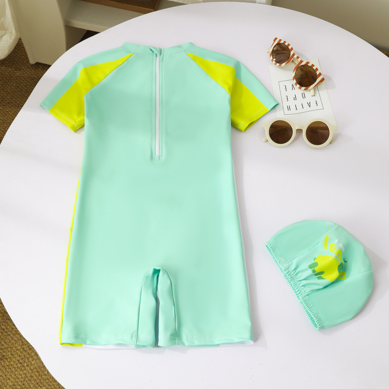 Detské plavky pre mužov, stredné a veľké, rýchloschnúce detské plavky s krátkym rukávom, chlapčenské plážové plavky s horúcimi prameňmi