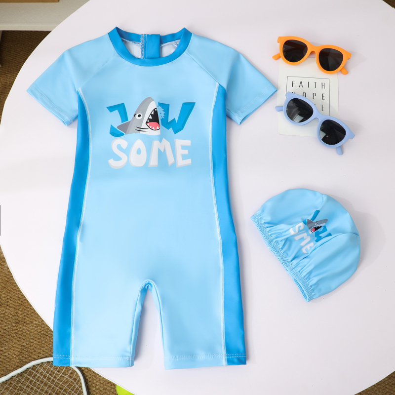 Detské plavky pre mužov, stredné a veľké, rýchloschnúce detské plavky s krátkym rukávom, chlapčenské plážové plavky s horúcimi prameňmi