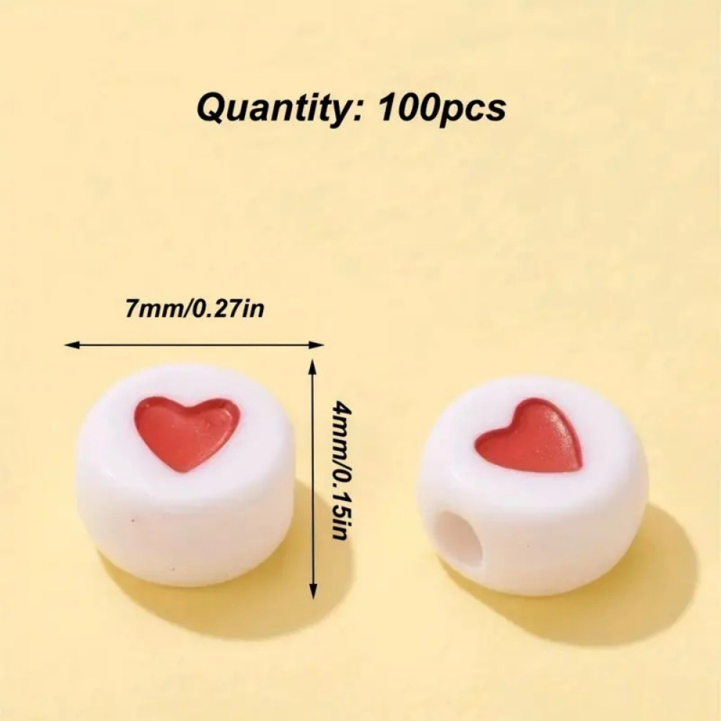 4*7 mm akrilne perle u obliku srca, ravne perle, ručno izrađene "uradi sam" dječje perle za rano obrazovanje, nakit, dodaci za narukvice