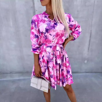 2024 AliExpress Amazon ebay prekogranična proljetna i ljetna nova modna geometrijska printana europska i američka haljina za slobodno vrijeme