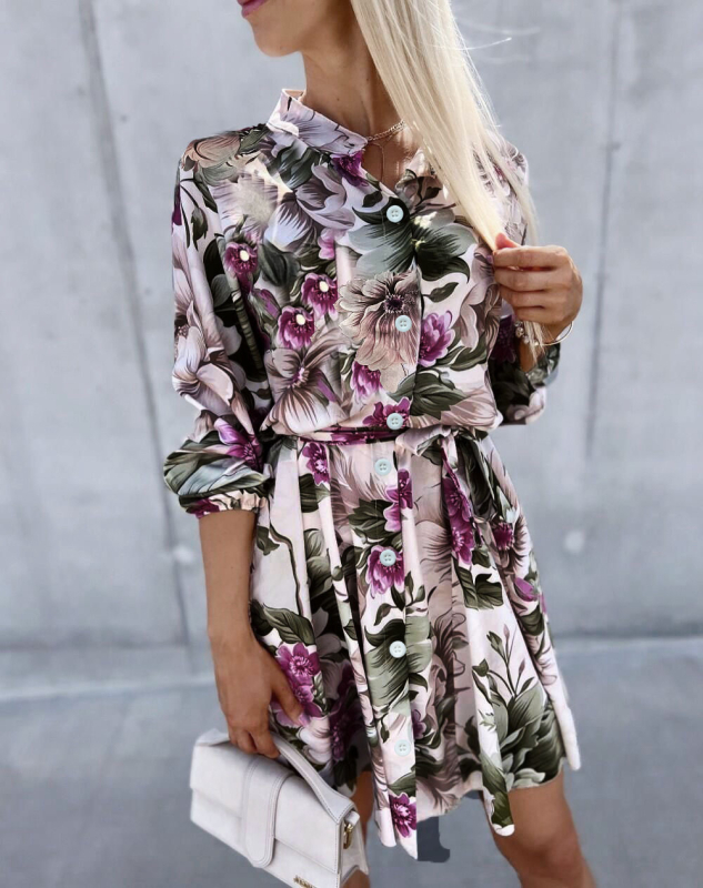 2024 AliExpress Amazon ebay prekogranična proljetna i ljetna nova modna geometrijska printana europska i američka haljina za slobodno vrijeme