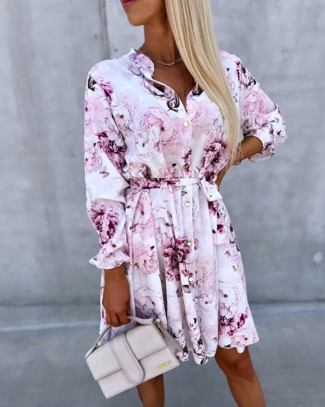 2024 AliExpress Amazon ebay prekogranična proljetna i ljetna nova modna geometrijska printana europska i američka haljina za slobodno vrijeme