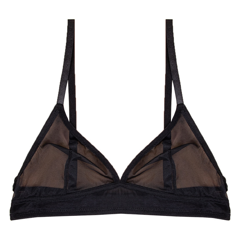 Europski i američki veleprodajni prozirni mrežasti ženski donji rublje prekogranični ultra tanki čipkasti grudnjak bez obruča grudnjak s trokutastim košaricama