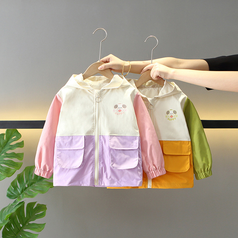 Chlapčenské a dievčenské detské jarné a jesenné nové chlapčenské roztomilé kreslené bundy s kapucňou, dievčenské módne kardigany