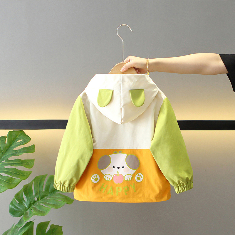 Chlapčenské a dievčenské detské jarné a jesenné nové chlapčenské roztomilé kreslené bundy s kapucňou, dievčenské módne kardigany