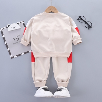 Prekogranična nova dječja odjeća, modno šivanje za dječake, proljetno i jesensko sportsko odijelo s dugim rukavima, dječja ležerna dječja odjeća s odgovarajućim bojama