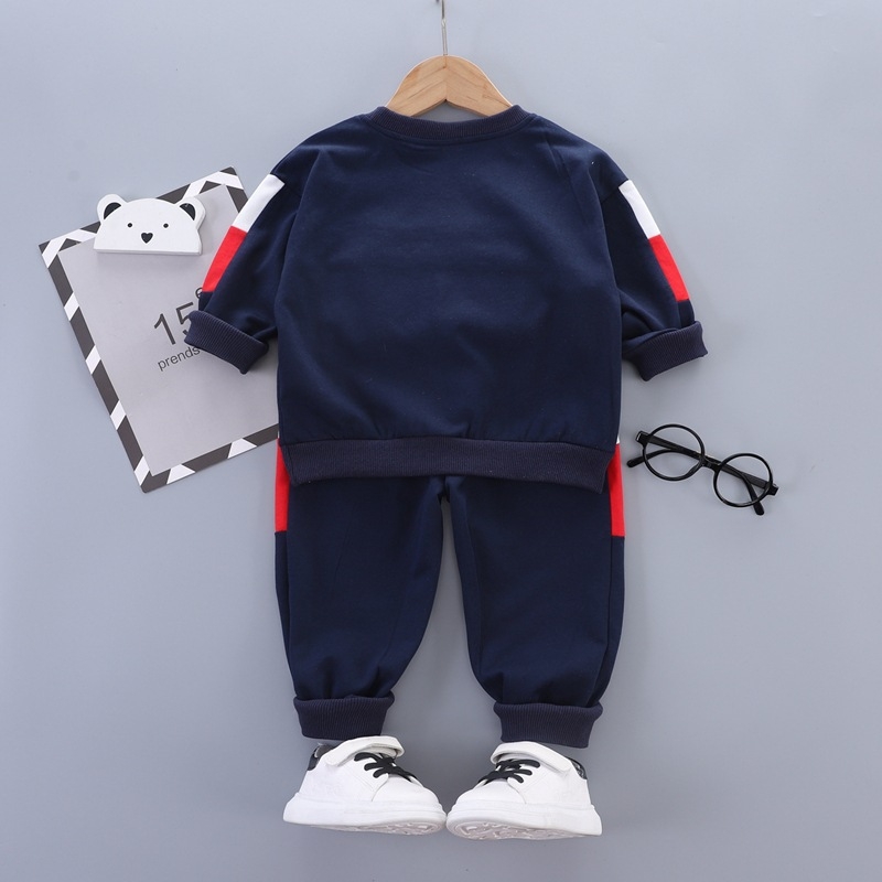 Prekogranična nova dječja odjeća, modno šivanje za dječake, proljetno i jesensko sportsko odijelo s dugim rukavima, dječja ležerna dječja odjeća s odgovarajućim bojama