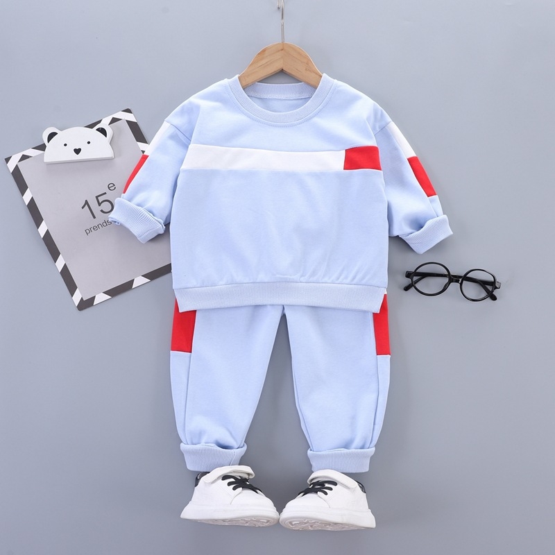 Prekogranična nova dječja odjeća, modno šivanje za dječake, proljetno i jesensko sportsko odijelo s dugim rukavima, dječja ležerna dječja odjeća s odgovarajućim bojama
