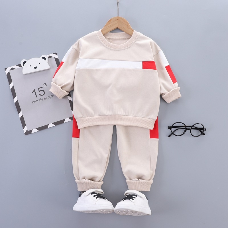 Prekogranična nova dječja odjeća, modno šivanje za dječake, proljetno i jesensko sportsko odijelo s dugim rukavima, dječja ležerna dječja odjeća s odgovarajućim bojama