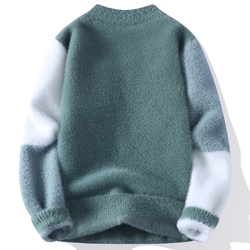 Zimski zadebljani muški džemper iz 2024., korejski pleteni džemper za mlade i slobodno vrijeme, topli