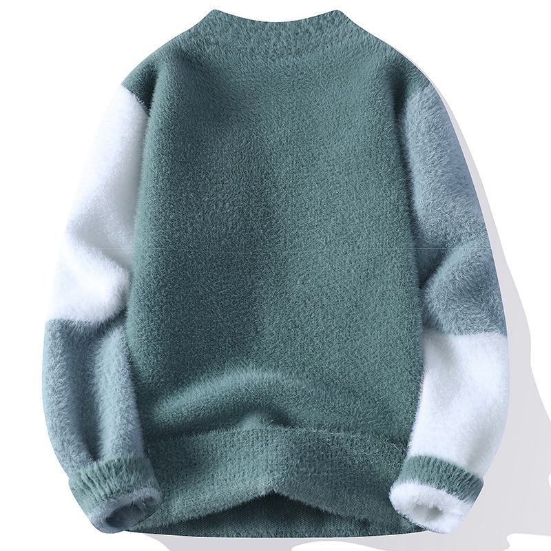 Zimski zadebljani muški džemper iz 2024., korejski pleteni džemper za mlade i slobodno vrijeme, topli