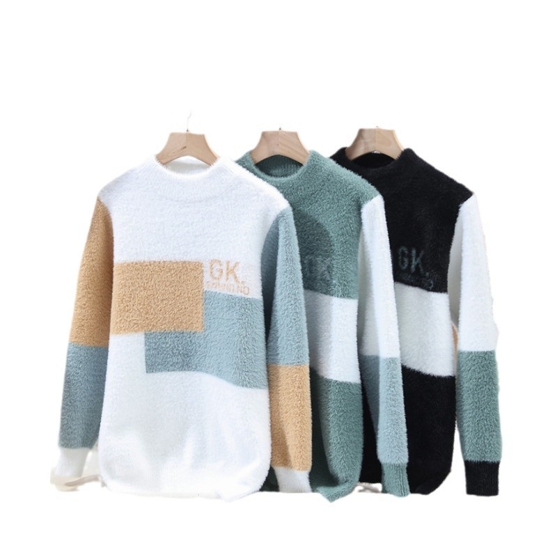Zimski zadebljani muški džemper iz 2024., korejski pleteni džemper za mlade i slobodno vrijeme, topli