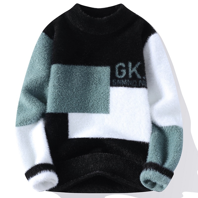 Zimski zadebljani muški džemper iz 2024., korejski pleteni džemper za mlade i slobodno vrijeme, topli