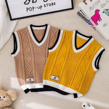 Laste kevad- ja sügisklassi vest 2025. aasta kevad- ja läänestiilis laste kampsun, kevad- ja sügisene vabaaja prismakujuline poiste kampsun