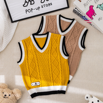 Laste kevad- ja sügisklassi vest 2025. aasta kevad- ja läänestiilis laste kampsun, kevad- ja sügisene vabaaja prismakujuline poiste kampsun