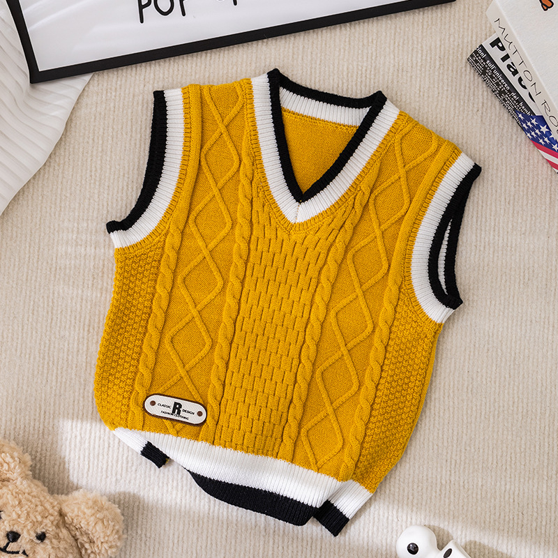 Laste kevad- ja sügisklassi vest 2025. aasta kevad- ja läänestiilis laste kampsun, kevad- ja sügisene vabaaja prismakujuline poiste kampsun