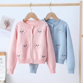 Djevojački pamučni jednostavni džemper za proljeće 2022., novi djevojački kardigan Joker, kaput, generacija kose