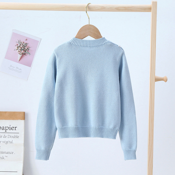 Djevojački pamučni jednostavni džemper za proljeće 2022., novi djevojački kardigan Joker, kaput, generacija kose