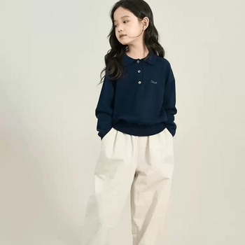 Παιδικά Ρούχα Άνοιξη και Φθινόπωρο 2025 Παιδικά Πόλο Μπλούζα με Πέτο, Πουλόβερ, Κοριτσίστικα Μπλούζες, Κεντημένα Πλεκτά για Μωρά