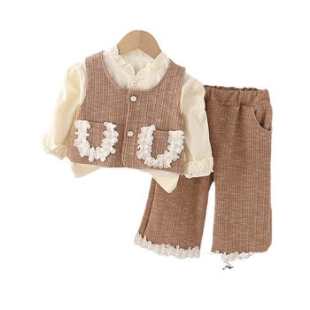 Κοστούμι για κορίτσια Ανοιξιάτικα ρούχα Παιδικά ρούχα Άνοιξη και Φθινόπωρο Μικρά αρωματικά στυλ Μοντέρνα ρούχα Western στυλ για μωρά κορίτσια 2024 Νέο στυλ Fried Street