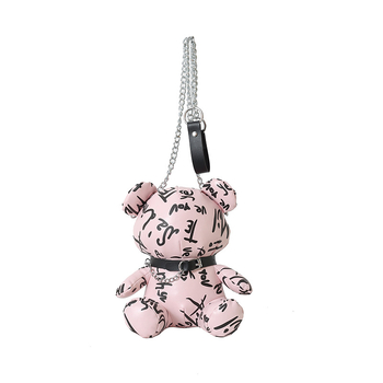 Iseloomulik nahast graffiti-karu-nuku õlakott naistele, nuku ühe õlaga õlakott, õlakott naistele