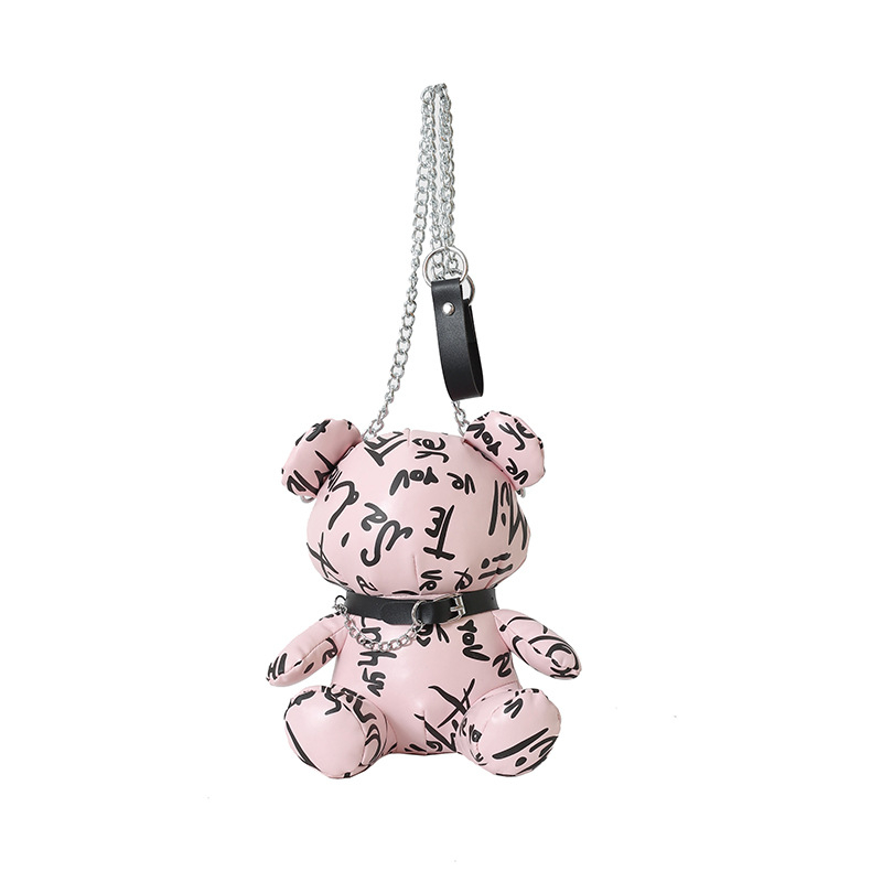 Iseloomulik nahast graffiti-karu-nuku õlakott naistele, nuku ühe õlaga õlakott, õlakott naistele