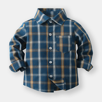 Laste pikkade varrukatega särk, poisi 2022. aasta kevadine puuvillane ruuduline pluus, laste stiilne Korea stiilis särk