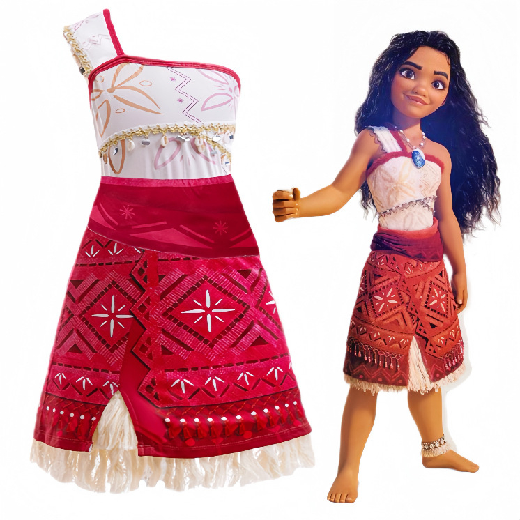 Tarpvalstybiniai vaikiški drabužiai „Ocean Wonder 2 Moana“ to paties stiliaus mergaičių kostiumų spektaklio drabužiai „Moana Maui“ suknelė