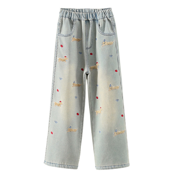 Tüdrukute kutsikateksad talvised ühes tükis sametist pluss suured laste paksud soojapidavad tänavapüksid sirged salendavad laiad säärega püksid õpilastele