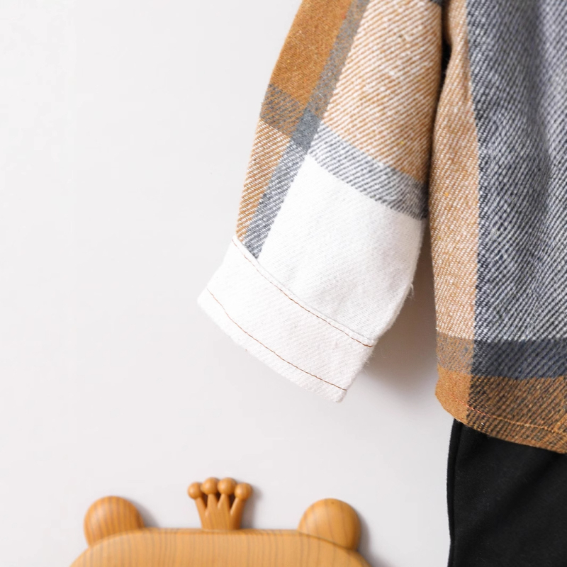 2025. aasta uus poiste kevadkostüüm, kevad- ja sügisstiil, väikese ja keskmise suurusega laste ruuduline jakk, pikkade varrukatega kaheosaline komplekt