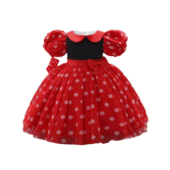 2024 Νέο Χριστουγεννιάτικο Παιδικό Φόρεμα με Φουσκωτά Μανίκια, Πουά, Φόρεμα Πριγκίπισσας με Πουά, Φόρεμα Γενεθλίων για Παιδιά ενός Χρόνου