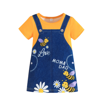 Διασυνοριακό αποκλειστικό -2024 καλοκαιρινό φόρεμα μόδας για μωρά κορίτσια με τυπωμένο φόρεμα \