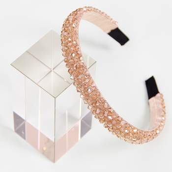 temu tarpvalstybinis sprogstamasis krištolas dviejų eilių keturių eilių krištolinis galvos juosta moteriška nuotakos galvos apdangalas Pietų Korėja paprasta šviežia galvos juosta